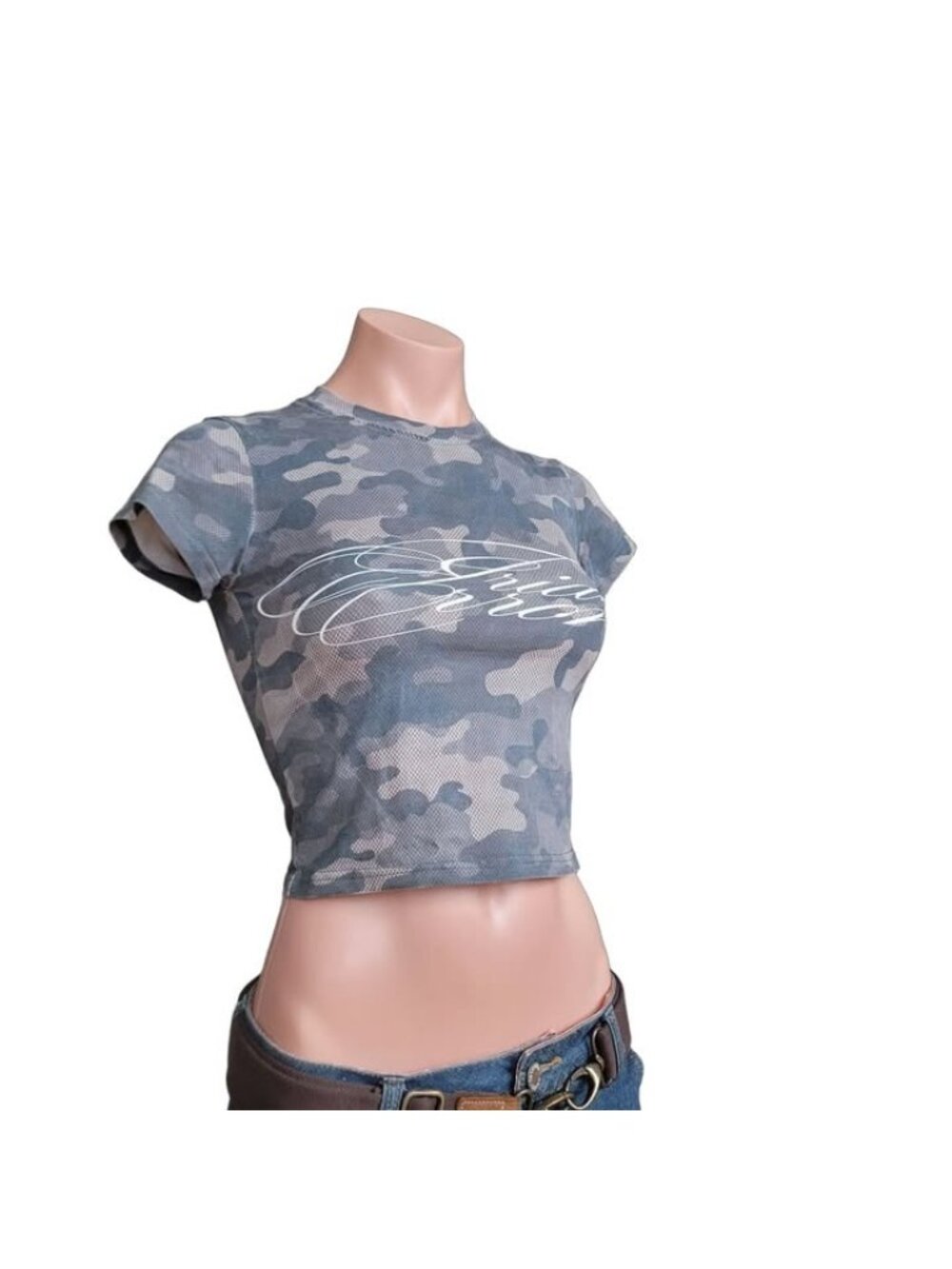 Camo Lettering Cropped Top (XS) - Picture 3 of 7